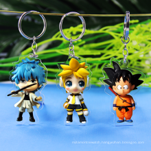 custom design logo printed cute cartoon anime keychain